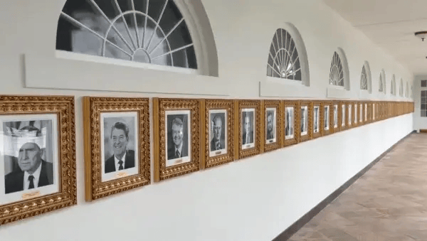 特朗普在白宫西翼建造“总统星光大道”，拜登肖像由自动签名机代替